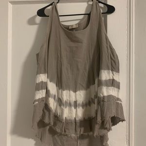Altar’d State Grey Tank with Tie Dye Detail Size L
